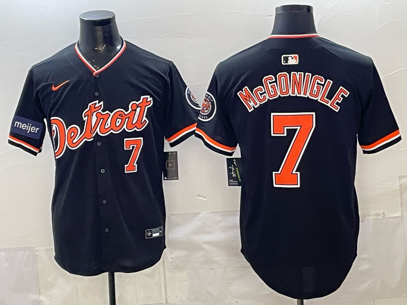 Men Detroit Tigers #7 McGonigle black Nike 2026 MLB Jersey 0401001->->MLB Jersey